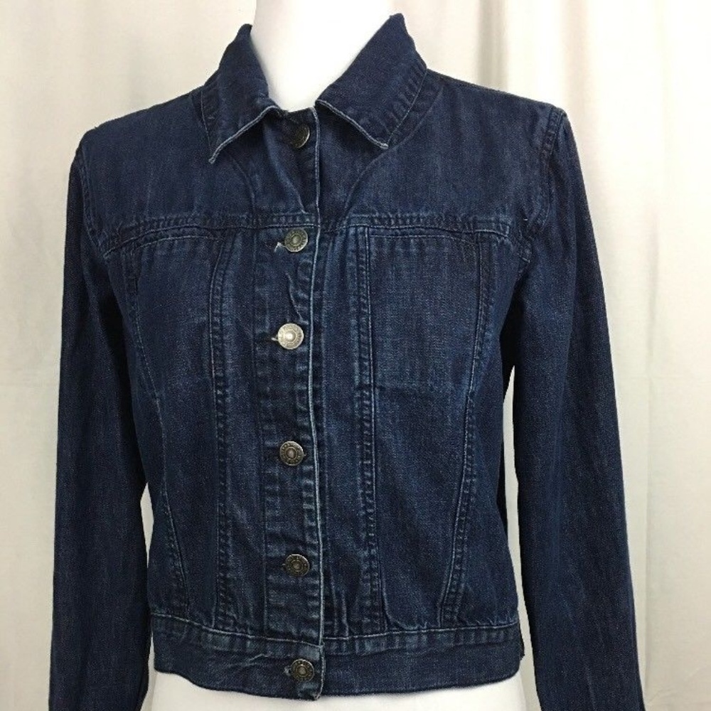 Old Navy Dark Rinse Jean Denim Jacket Cotton - Picture 1 of 2